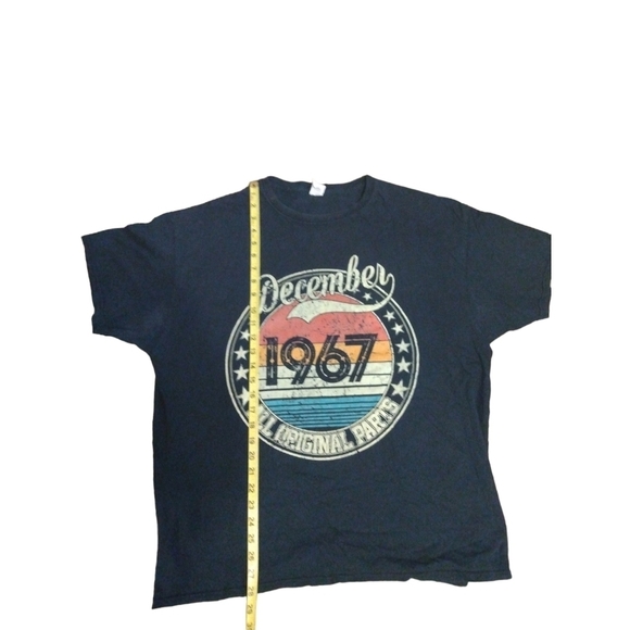 Fruit of Loom Black Retro Graphic Tee: December 1967...Short Sleeved Sized L - Picture 14 of 15